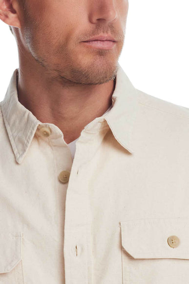 Weatherproof Vintage Slub Canvas Work Shirt for Men in Oatmeal