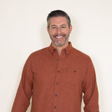Weatherproof Vintage Brushed Antique Solid Flannel for Men in Spice