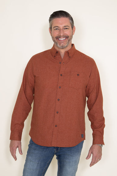 Weatherproof Vintage Brushed Antique Solid Flannel for Men in Spice