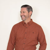 Weatherproof Vintage Brushed Antique Solid Flannel for Men in Spice