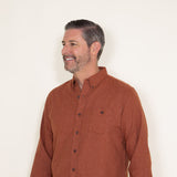 Weatherproof Vintage Brushed Antique Solid Flannel for Men in Spice