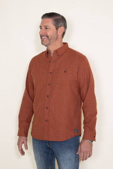 Weatherproof Vintage Brushed Antique Solid Flannel for Men in Spice
