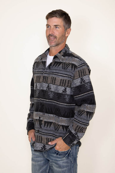 Weatherproof Vintage Southwest Unlined Shirt Jacket for Men in Grey