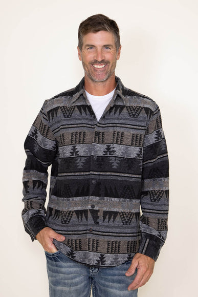 Weatherproof Vintage Southwest Unlined Shirt Jacket for Men in Grey