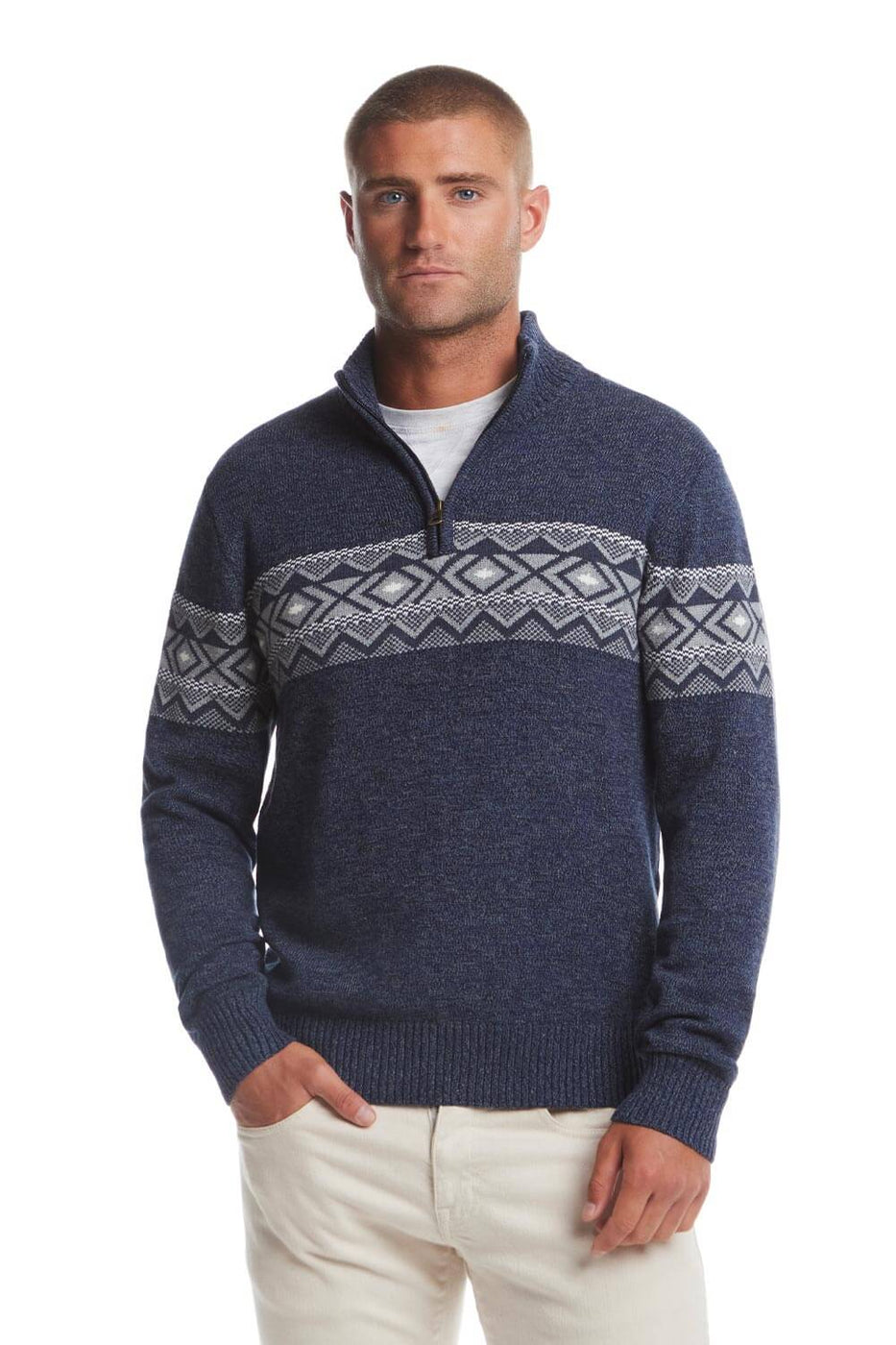 Weatherproof Vintage Southwest Quarter Zip Sweater for Men