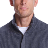 Weatherproof Vintage Southwest Quarter Zip Sweater for Men in Smoke Grey Heather