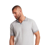 Weatherproof Vintage Mixy Striped Johnny Collar Sweater Shirt for Men in Grey Twist