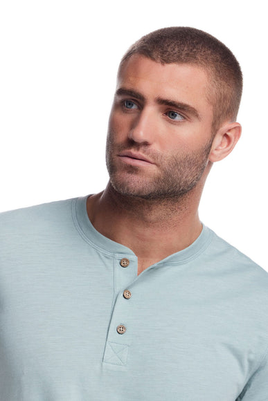 Weatherproof Vintage Jersey Henley Shirt for Men in Sea Spray Heather