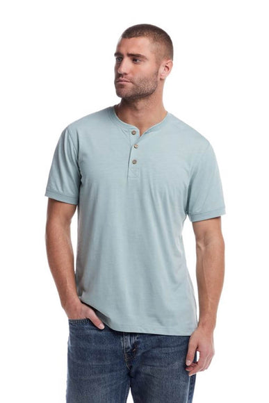 Weatherproof Vintage Jersey Henley Shirt for Men in Sea Spray Heather