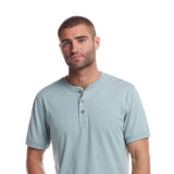 Weatherproof Vintage Jersey Henley Shirt for Men in Sea Spray Heather