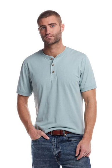 Weatherproof Vintage Jersey Henley Shirt for Men in Sea Spray Heather