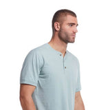 Weatherproof Vintage Jersey Henley Shirt for Men in Sea Spray Heather