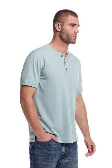 Weatherproof Vintage Jersey Henley Shirt for Men in Sea Spray Heather