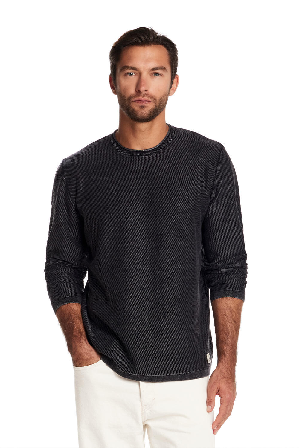 Weatherproof Vintage Twill Stonewash Sweater for Men in Meteorite