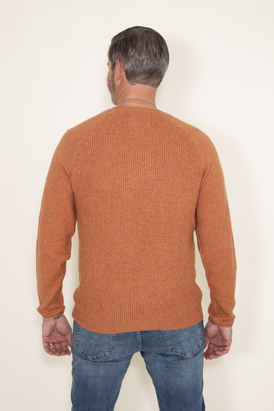 Weatherproof Vintage Waffle Crewneck Raglan Sweater for Men in Orange