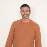 Weatherproof Vintage Waffle Crewneck Raglan Sweater for Men in Orange