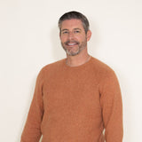 Weatherproof Vintage Waffle Crewneck Raglan Sweater for Men in Orange