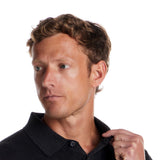 Weatherproof Cotton Cashmere Sweater Polo Shirt for Men in Charcoal