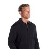 Weatherproof Cotton Cashmere Sweater Polo Shirt for Men in Charcoal