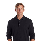 Weatherproof Cotton Cashmere Sweater Polo Shirt for Men in Charcoal