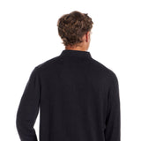 Weatherproof Cotton Cashmere Sweater Polo Shirt for Men in Charcoal