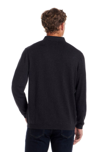 Weatherproof Cotton Cashmere Sweater Polo Shirt for Men in Charcoal