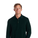 Weatherproof Cotton Cashmere Sweater Polo Shirt for Men in Pin Green