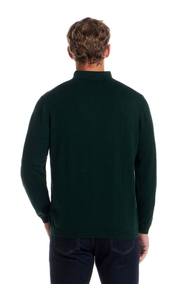 Weatherproof Cotton Cashmere Sweater Polo Shirt for Men in Pin Green