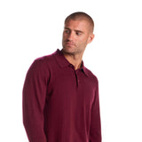 Weatherproof Cotton Cashmere Sweater Polo Shirt for Men in Red