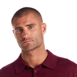 Weatherproof Cotton Cashmere Sweater Polo Shirt for Men in Red