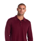 Weatherproof Cotton Cashmere Sweater Polo Shirt for Men in Red