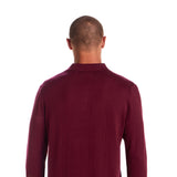 Weatherproof Cotton Cashmere Sweater Polo Shirt for Men in Red