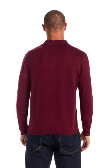 Weatherproof Cotton Cashmere Sweater Polo Shirt for Men in Red