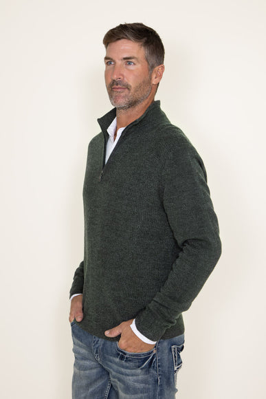 Weatherproof Vintage Quarter Zip Sweater for Men in Green