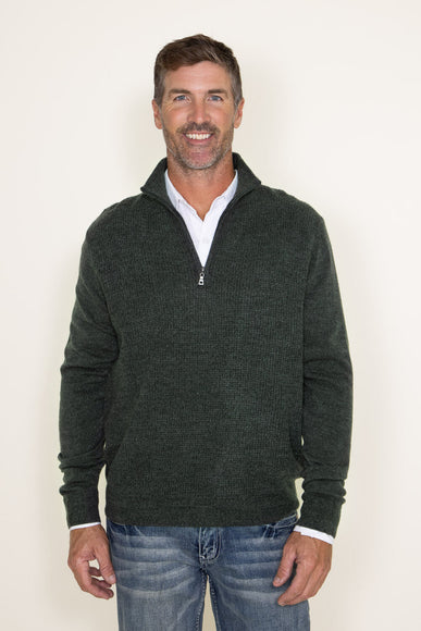 Weatherproof Vintage Quarter Zip Sweater for Men in Green