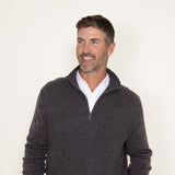 Weatherproof Vintage Quarter Zip Sweater for Men in Dark Heather Grey