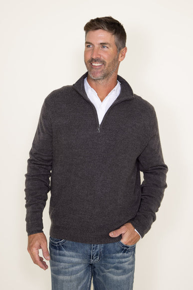 Weatherproof Vintage Quarter Zip Sweater for Men in Dark Heather Grey