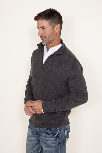 Weatherproof Vintage Quarter Zip Sweater for Men in Dark Heather Grey