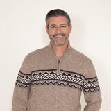 Weatherproof Vintage Southwest Quarter Zip Sweater for Men in Brown