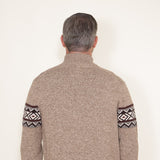 Weatherproof Vintage Southwest Quarter Zip Sweater for Men in Brown