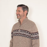 Weatherproof Vintage Southwest Quarter Zip Sweater for Men in Brown