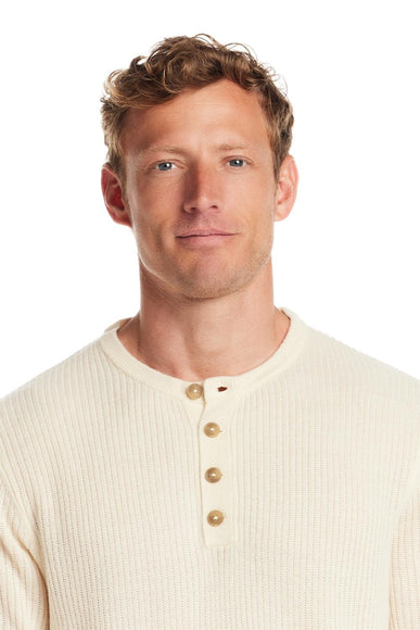 Weatherproof Vintage Vertical Stitch Button Henley for Men in Natural