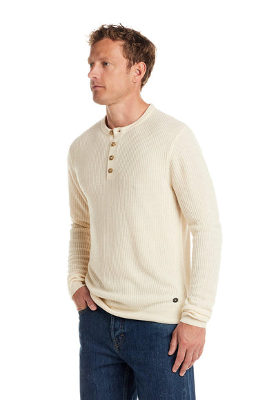 Weatherproof Vintage Vertical Stitch Button Henley for Men in Natural