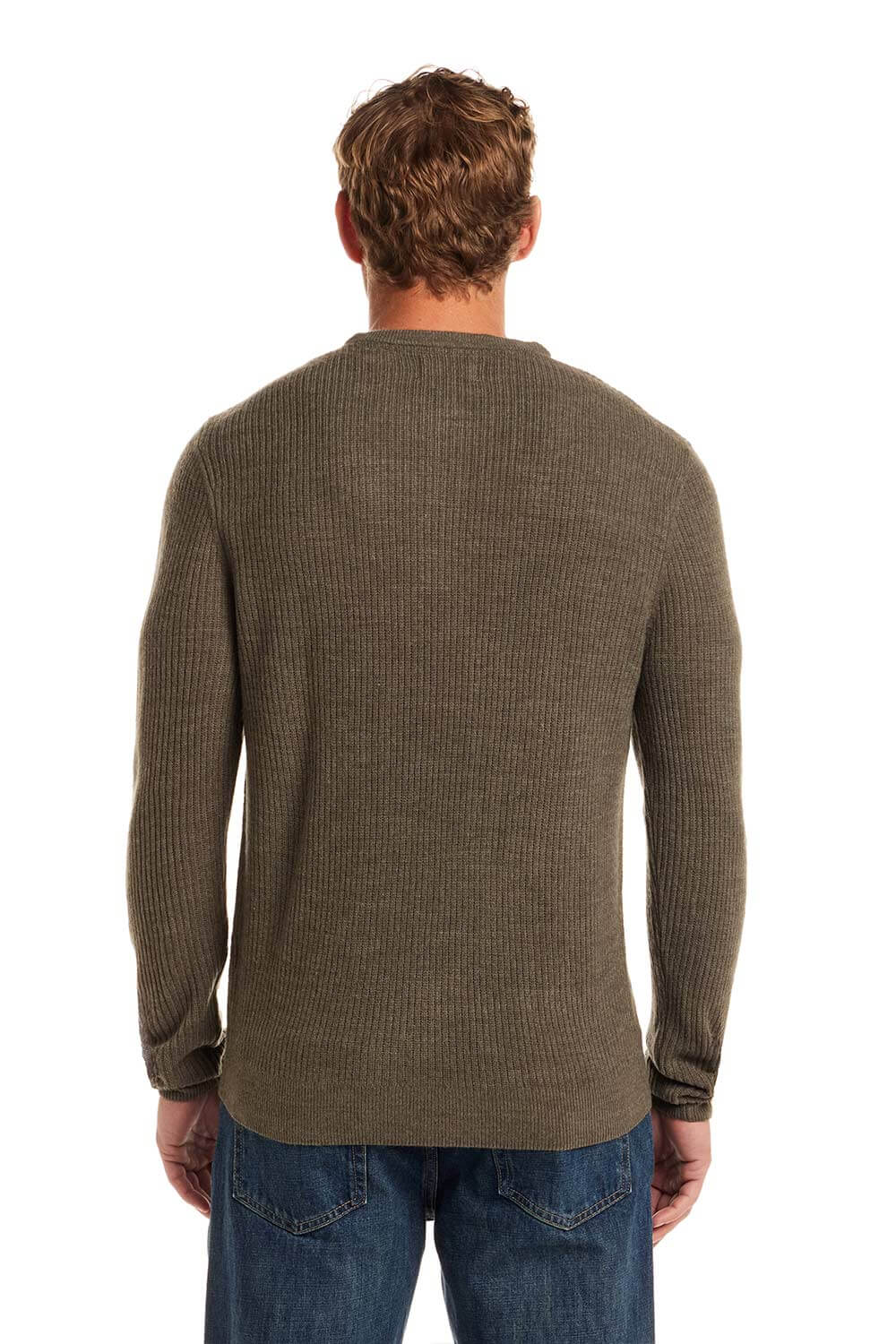 Weatherproof Vintage Vertical Stitch Button Henley for Men in Olive