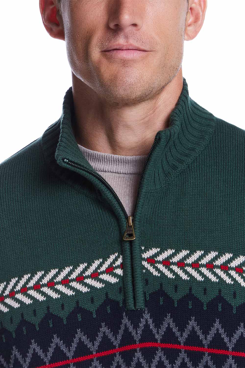 weatherproof-vintage-sweater-zip-neck-men-green-F2540571GK-1