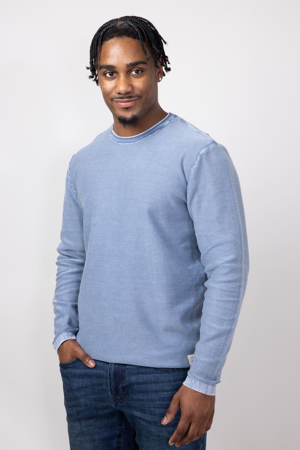 Weatherproof Vintage Twill Stonewash Shirt for Men in Blue Mirage 
