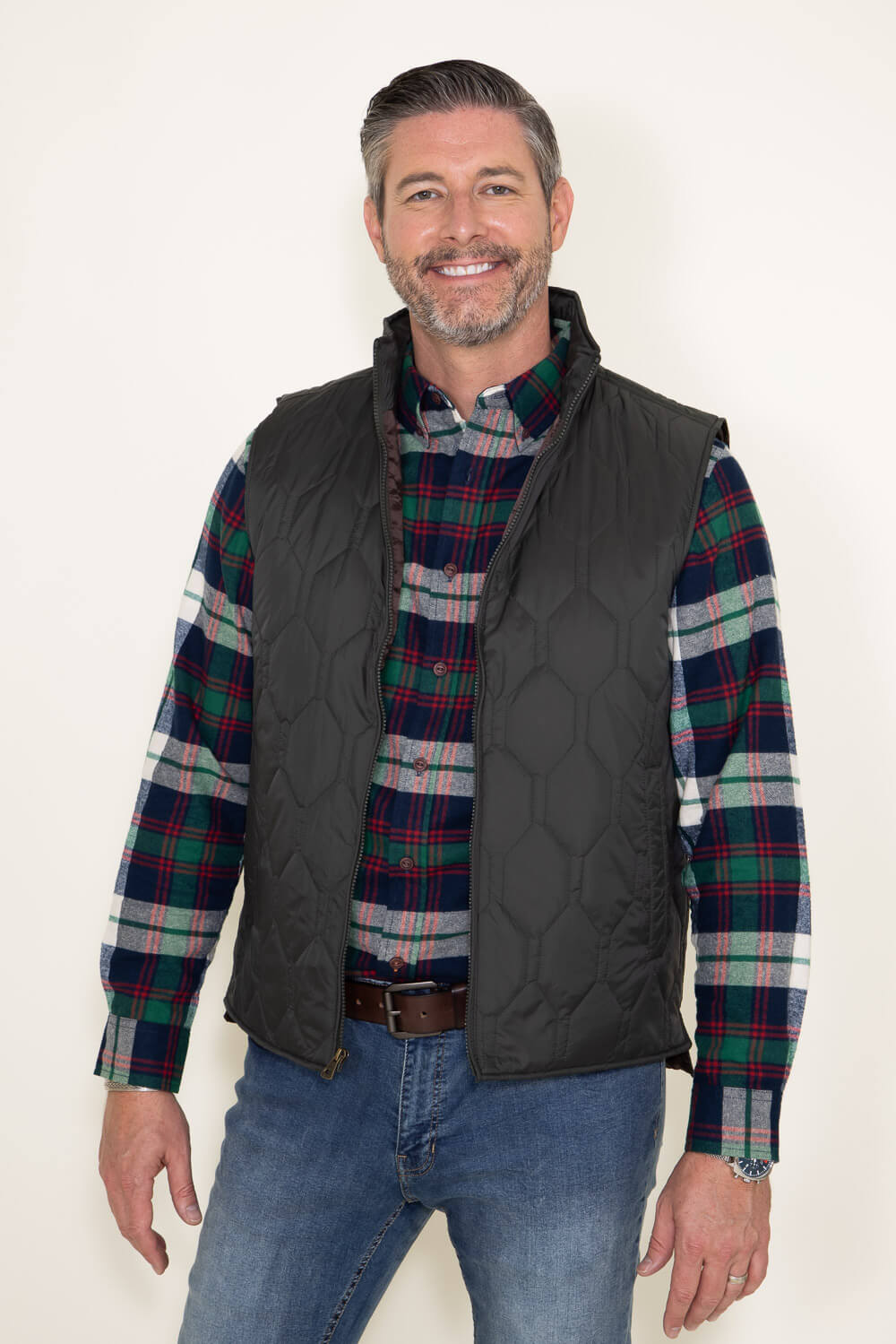 Weatherproof Vintage Flannel Lined Vest for Men in Grey