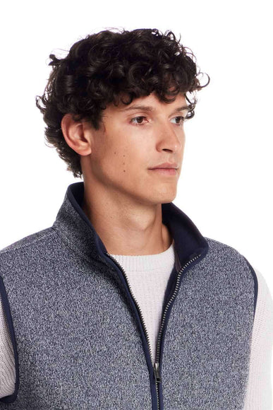 Weatherproof Vintage Knit Mock Neck Vest for Men in Blue