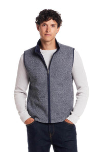 Weatherproof Vintage Knit Mock Neck Vest for Men in Blue