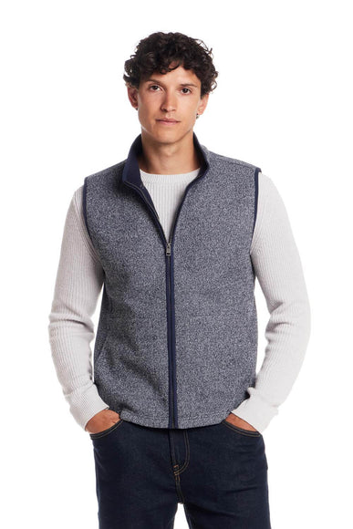 Weatherproof Vintage Knit Mock Neck Vest for Men in Blue